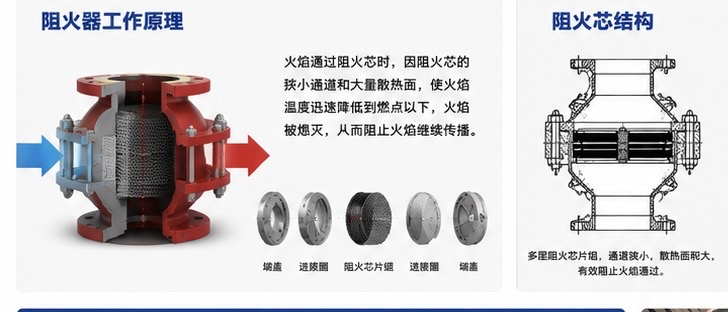 阻火器多层阻火芯片结构剖面图解